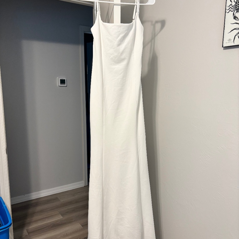 Blessed Romance White Sleeveless Button Back Mermaid Maxi Dress